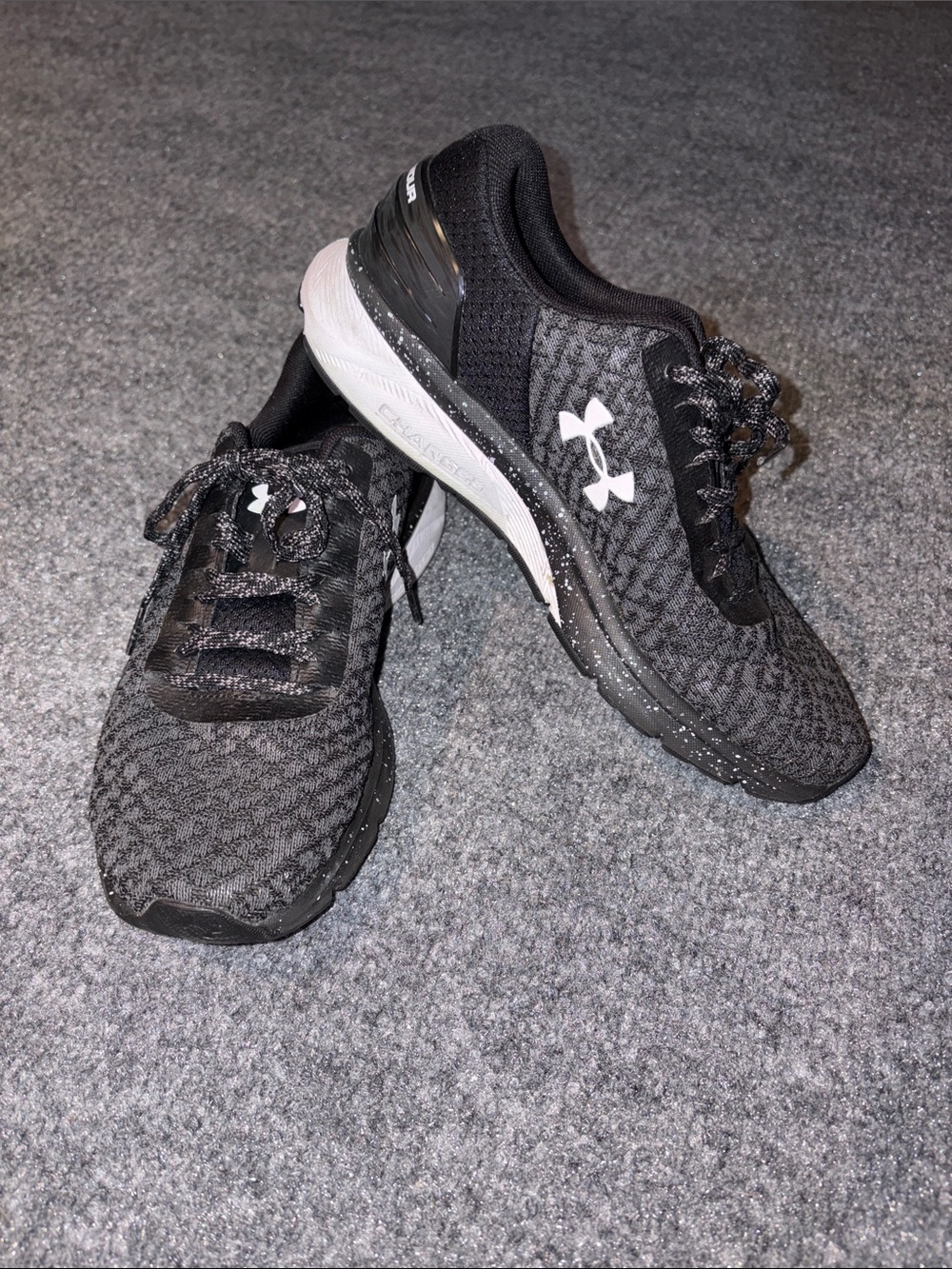 Under Armour Women's Black & White Knit Running Sneakers